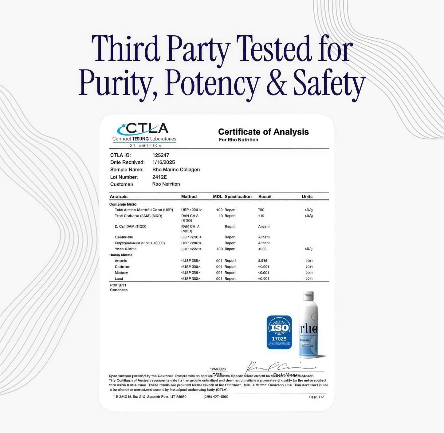 Rho Nutrition Liposomal Collagen Peptides - High-Absorption Liquid Collagen Supplement - Supports Skin Elasticity, Joint Health, and Overall Vitality for Healthy Aging, 5 fl oz